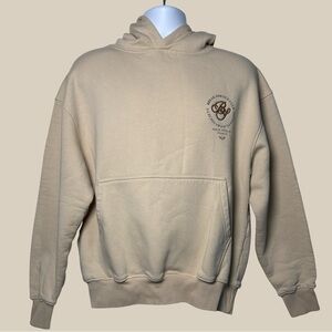 D&F Ricky Singh Beige Fleece Hoodie Society Break Service Club Tennis Players M